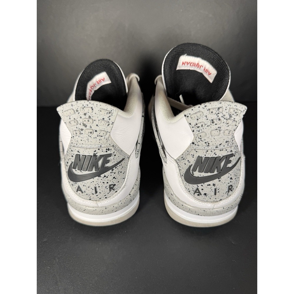 Size 10.5 - Jordan 4 Retro OG Mid White Cement OG All Shoes White Black Sneakers - Picture 4 of 8